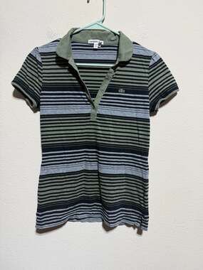 Lacoste Women's Slim Fit Striped Piqué Polo Shirt
